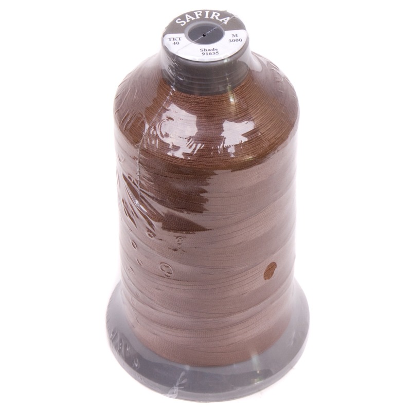 Нитки повышенной прочности 100% PE 40 цв 91635 коричневый (боб 3000м) SAFIRA0
