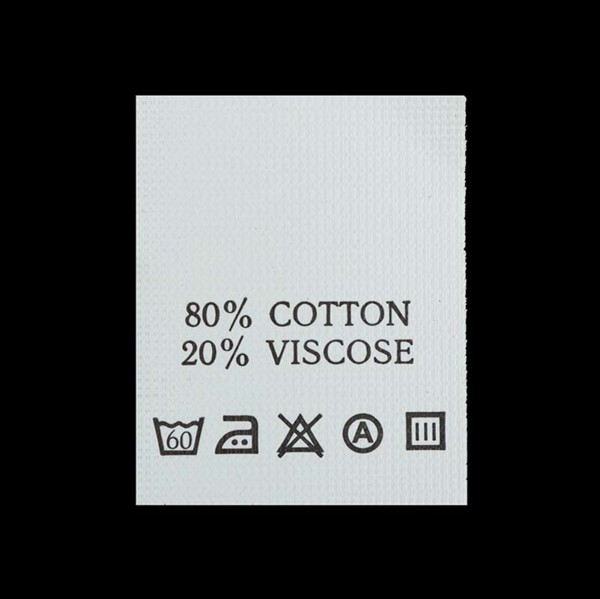 С804ПБ 80%Cotton 20%Viscose - составник - белый 60С (уп 200 шт.)0