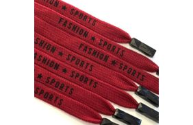 шнур плоский красный надпись fashion sports металл наконечник 130см купить по цене 55.6 руб для домашнего шитья - в интернет-магазине Веллтекс | Омск
